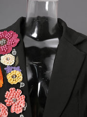 Luxurious 3D Floral Blazer