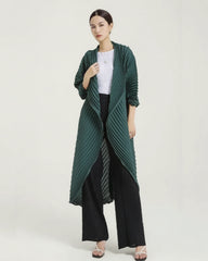 Luxury Pleated Wrap Coat