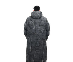 Men's Luxury Streetwear Techwear Hooded Long Jacket