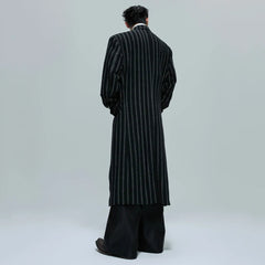 Men's Wool-Blend Pinstripe Overcoat