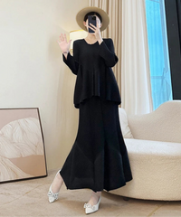 Luxury Modern Pleats Skirt Set