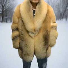 Men's Genuine Fox Fur Coat