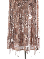 Luxury Sequin Fringe Skirt High-Waist