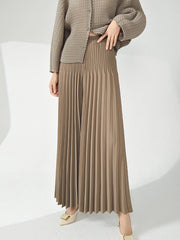 Luxe High-Waisted Plissé Pleated Trousers