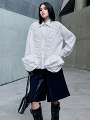 Oversized Ruffle Blouse Top