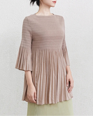 Luxury Pleats Flared-Cuff Top