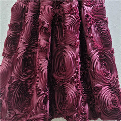3D Carnation Embroidery Skirt