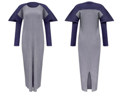 Luxury Plissé Fan-Shoulder Dress