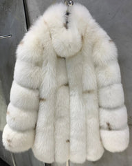 Luxury Genuine Fox Fur Coat