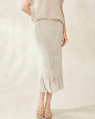 Luxury Pleated Tassel Skirt