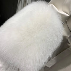 Sheepskin Leather & Fox Fur Trench Coat