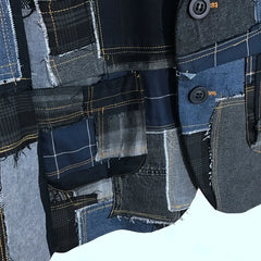 Men's Authentic Denim Patchwork Jacket Coat