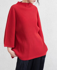 Elegant Mock-Neck Pleated Top
