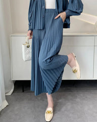 Luxury Pleated Wide-Leg Culottes