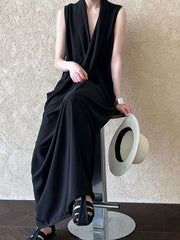 Minimalist Draped Sleeveless Dress