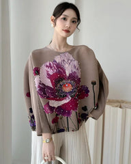 Luxury Floral Pleated Top