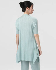 Mock Neck Pleated Tunic Top