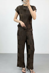 Luxury Petite Plisse Pant Suit