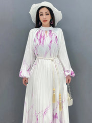 HEYFANCYSTYLE Royal White Orchid Maxi Dress