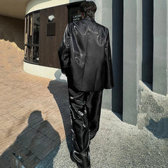 Men's Oversized Satin Blazer & Pants Suit Set