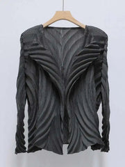 Luxe Pleated Geometric Cardigan