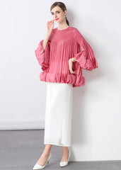 Luxury Pleated Bell Sleeve Top