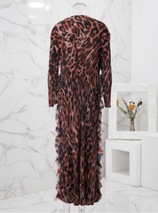 Luxury Leopard Pleated Dress