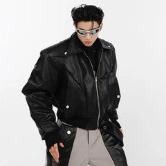 Men's Vegan Leather Moto Rider Jacket