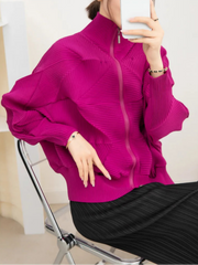 Luxury 3D Geometric Plissé Jacket