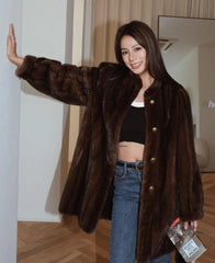 High-End Faux Mink Fur Jacket Outerwear