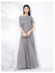 Luxe Pleats Sheer Wide-Leg Trousers & Top