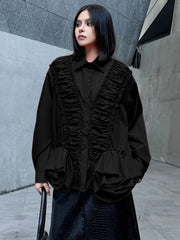 Oversized Ruffle Blouse Top