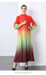 Truly Pleated Ombre Midi Dress