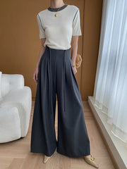 Luxe Wide-Leg High Waist Trousers