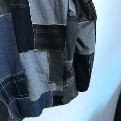 Men's Authentic Denim Patchwork Jacket Coat