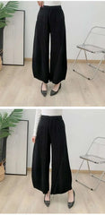 Plissé Pleated Wide-Leg Trousers