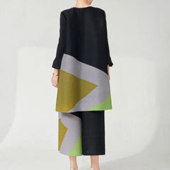Modern Pleat Geometric Trouser Set