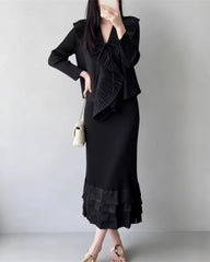 Luxury Petite Plissé Skirt Set