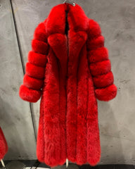 Luxury Fox Fur Full-Length Coat