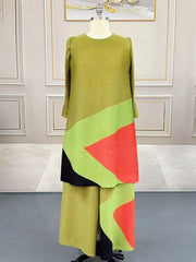 Oversized Pleated Tunic & Palazzo Set