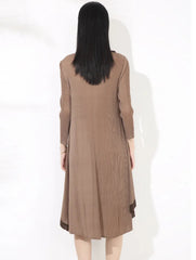 Luxury Pleated Floral Collar Dress