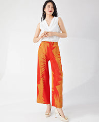Travel Plissé Wide-Leg Pants