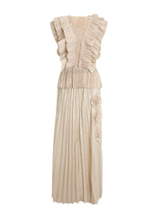 Truly Pleated Sleeveless Top & Skirt