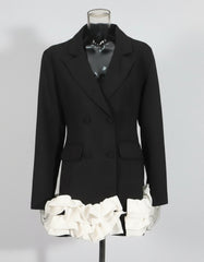 Ruffled-Detail Formal Blazer