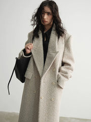 Women's Woolen Extra Long Trench Coat | Elegant Outerwear