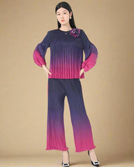 Truly Pleated Ombre Pant Set