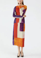 Geometric Plissé Top & Skirt