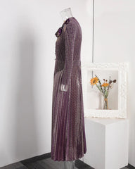 Luxury Floral Plissé Dress