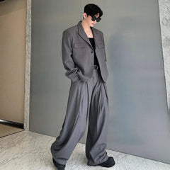 Men's Oversized Suit with Wide Leg Trousers