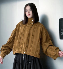 Avant-Garde Oversized Ruffled Top